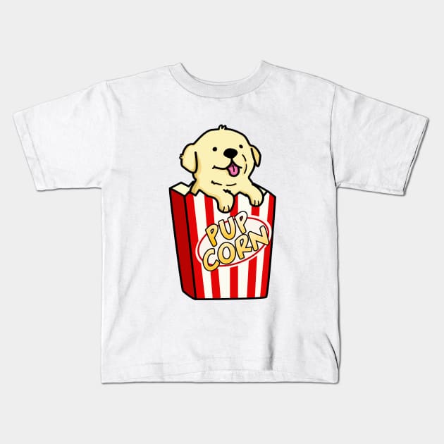 Pupcorn Cute Popcorn Pun Kids T-Shirt by punnybone